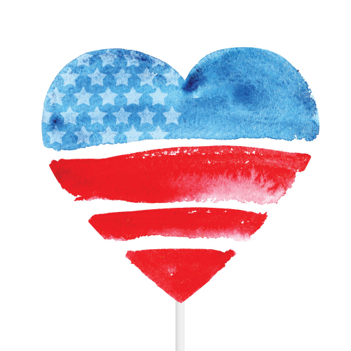 Patriotic Heart On-Demand Pick